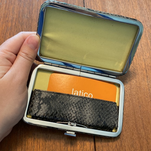 latico Leather Snake Print Card Holder - Picture 2 of 6